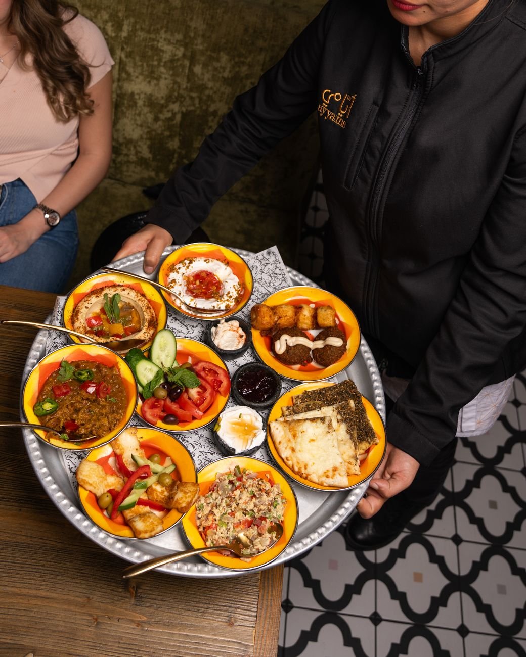 Middle Eastern mezze spread